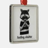 Gefühl Sinister Funny Raccoon Ornament Aus Metall (Rechts)