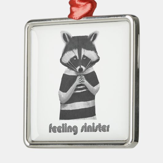 Gefühl Sinister Funny Raccoon Ornament Aus Metall (Links)
