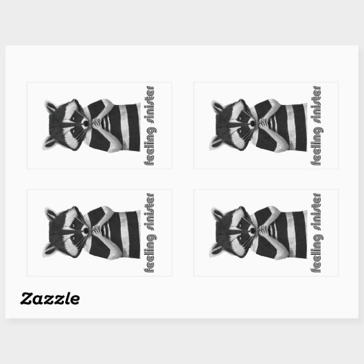 Gefühl Sinister Funny Raccoon Rechteckiger Aufkleber (Blatt)