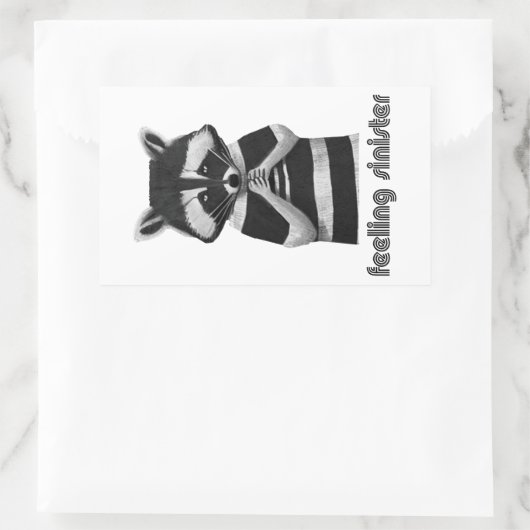 Gefühl Sinister Funny Raccoon Rechteckiger Aufkleber (Tasche)