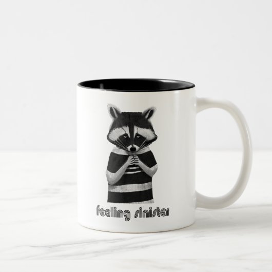 Gefühl Sinister Funny Raccoon Zweifarbige Tasse (Rechts)