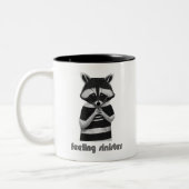 Gefühl Sinister Funny Raccoon Zweifarbige Tasse (Links)