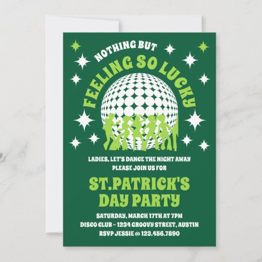 Gefühl So glücklich Green St. Patrick's Day Party Einladung (Vorderseite)