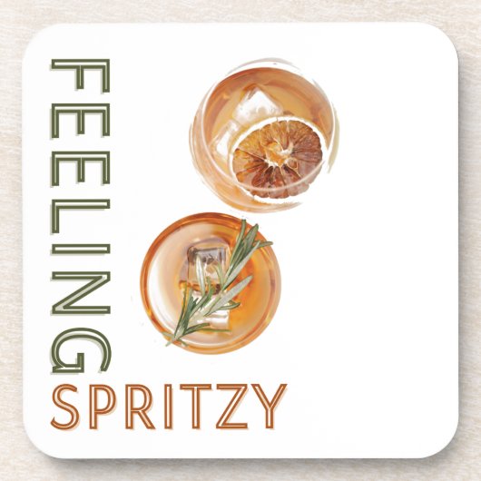 Gefühl Spritzy Orange Cocktail Getränkeuntersetzer (Vorderseite)