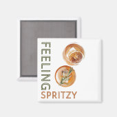 Gefühl Spritzy Orange Cocktail Magnet (Vorderseite/Rückseite)