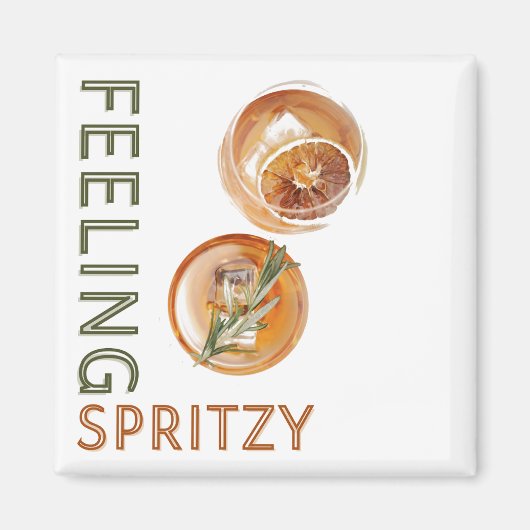 Gefühl Spritzy Orange Cocktail Magnet (Vorne)