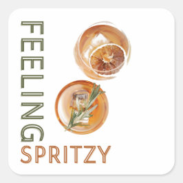 Gefühl Spritzy Orange Cocktail Quadratischer Aufkleber