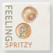 Gefühl Spritzy Orange Cocktail Steinuntersetzer (Vorderseite)