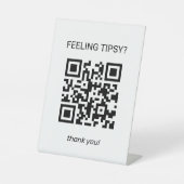 Gefühl Tipsy? Funny QR Code Tipp für Ihren Barkeep Sockelschild (Vorderseite)