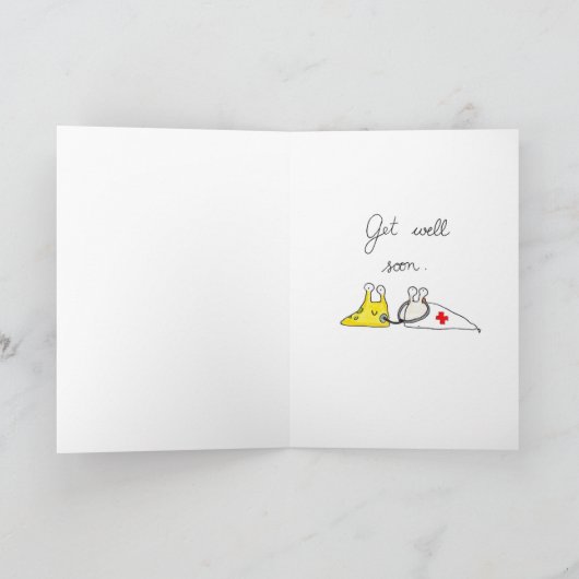 Gefühl träge? Geht es bald gut. Grußkarte Karte (Innenseite)
