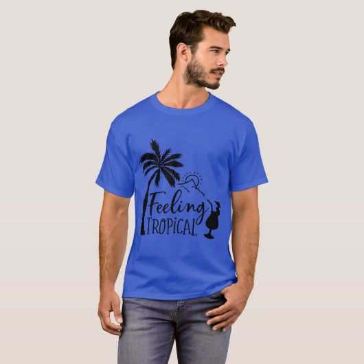 Gefühl tropischer Basic Dark T - Shirt (Vorne ganz)