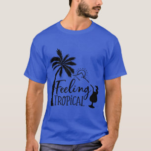 Gefühl tropischer Basic Dark T - Shirt