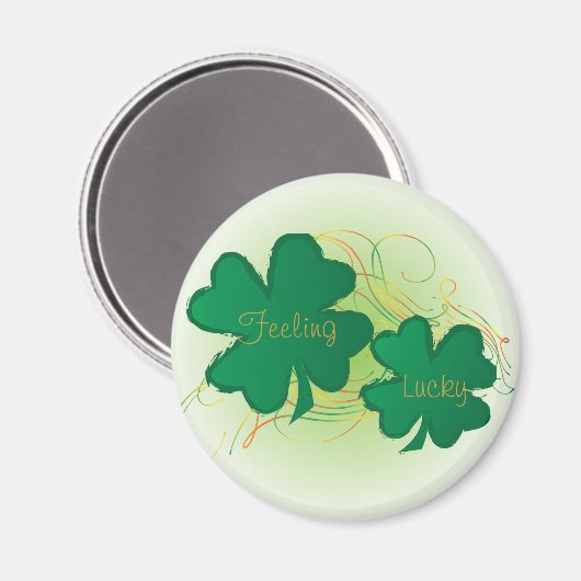 Gefühl wirklich 🍀 Lucky St. Patrick Day Clover Magnet (Vorderseite/Rückseite)