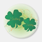 Gefühl wirklich 🍀 Lucky St. Patrick Day Clover Magnet (Vorne)