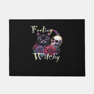Gefühl Witchy Black Cat Classic T - Shirt Fußmatte