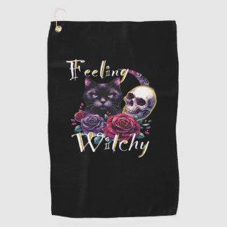 Gefühl Witchy Black Cat Classic T - Shirt Golfhandtuch