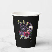 Gefühl Witchy Black Cat Classic T - Shirt Pappbecher (Vorderseite)