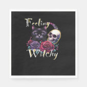 Gefühl Witchy Black Cat Classic T - Shirt Serviette (Vorderseite)