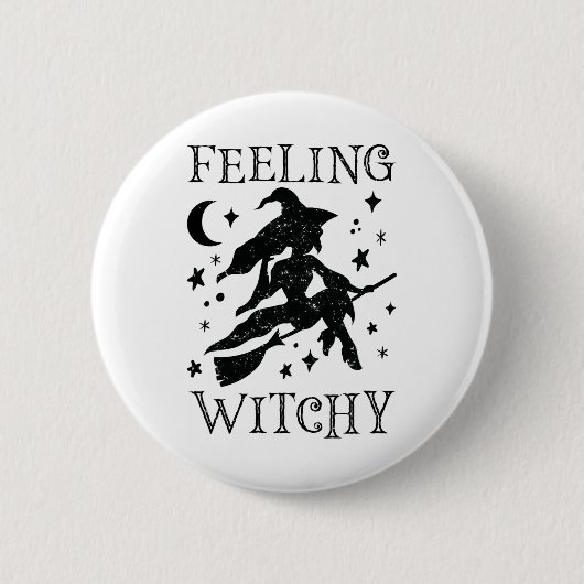 Gefühl Witchy Funny Halloween Witch Vibes Kinda N Button (Vorderseite)