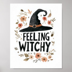 Gefühl Witchy Hexenhut WasserfarbenHalloween Poster