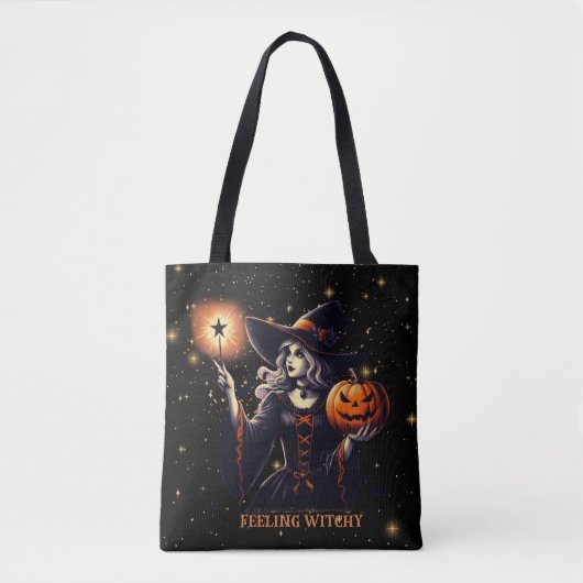 Gefühl Witchy - Pumpkin, Magic Wand, Sterne Tasche (Vorderseite)