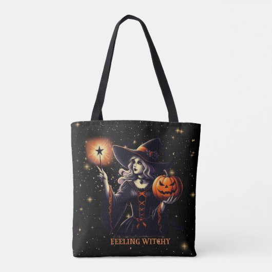 Gefühl Witchy - Pumpkin, Magic Wand, Sterne Tasche (Rückseite)