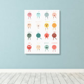 Gefühle Emotionen Faces Chart Klassendekor Leinwanddruck (Insitu (Holzboden))