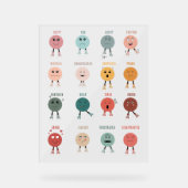 Gefühle Emotionen Gesichter Übersicht Schulberater Acrylschild (Vorderseite)