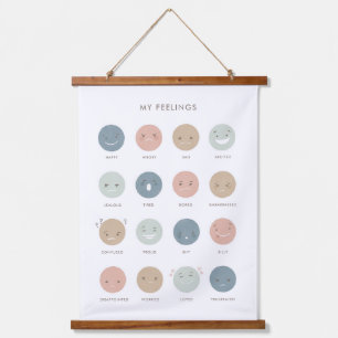 Gefühle Emotions Chart Klassendekor Wandteppich Mit Holzrahmen