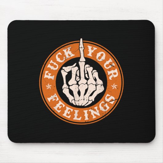 Gefühle Halloween Skeleton Hand Middle Finger Mousepad (Vorne)