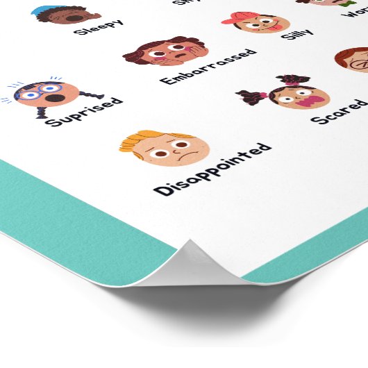 Gefühls und Emotionen Bildung lernen Poster (Ecke)