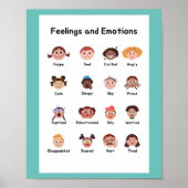 Gefühls und Emotionen Bildung lernen Poster (Vorne)