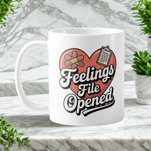 Gefühlsdatei geöffnet Selbstbewusster Heilungshu Kaffeetasse