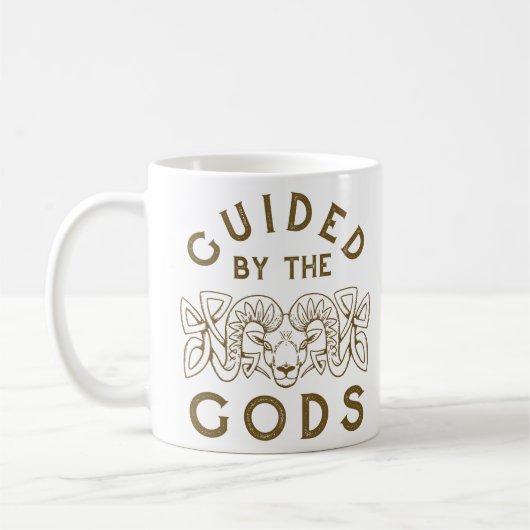Geführt von der Götter-Keltenziege Kaffeetasse (Links)