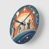 Geführt von Light - Celestial Journey Runde Wanduhr (Winkel)