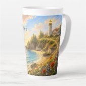 Geführte Home Coastal Leuchtturm Latte Tasse (Rechte Ecke)