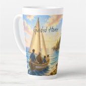 Geführte Home Coastal Leuchtturm Latte Tasse (Linke Ecke)
