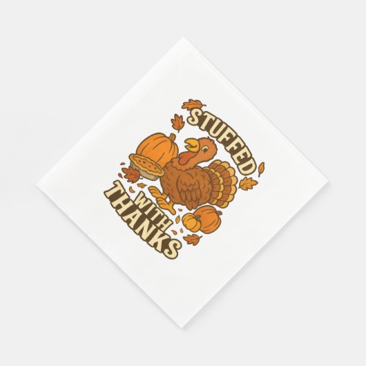 gefüllt mit Dank Erntedank Serviette (Ecke)