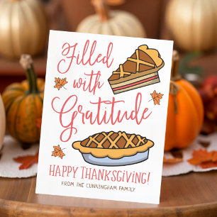 gefüllt mit Dankeschön Feiertagspostkarte