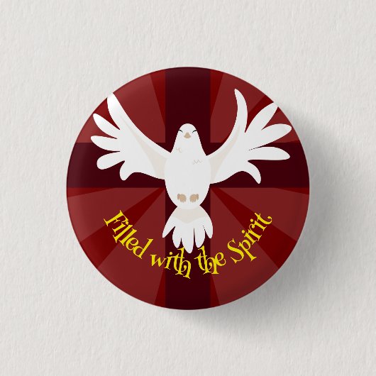 Gefüllt mit Geisttaube mit Kreuz-Pfingsten Button (Vorderseite)