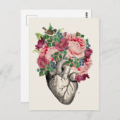 Gefüllt mit überfließendem anatomischem Herzen Postkarte (Vorne/Hinten)