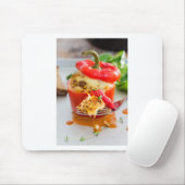 Gefüllte Paprika mit Hackfleischsauce und Käse Mousepad (Mit Mouse)
