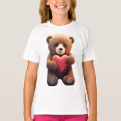 gefüllter Bär mit Herz T-Shirt (Vorderseite)
