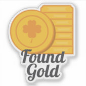 Gefundene Gold St. Patrick's Day Goldmünzen Aufkleber (Vorderseite)