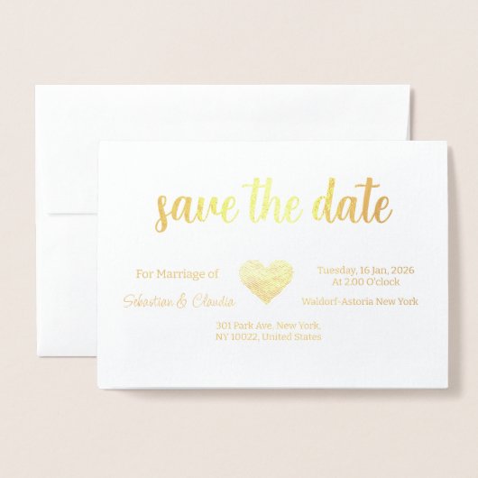 Gefundene Hochzeit Speichern der Datumsvorlage Folienkarte (Vorderseite mit Umschlag)