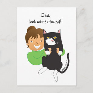gefundene Katze Postkarte