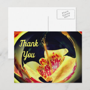 Gefundene Lilie Abstrakte Blumen Dankeschön-Postka Postkarte