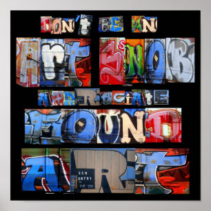 Gefundenes Kunst-Graffiti-Plakat Poster