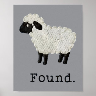 Gefundenes Schaf Psalm 23 Christlicher Glaube Lamm Poster