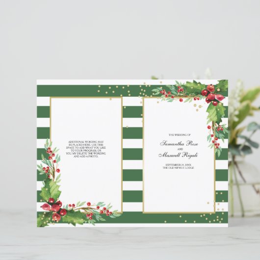 Gefundenes Weihnachtsprogramm - Grün & Gold (Stehend Vorderseite)